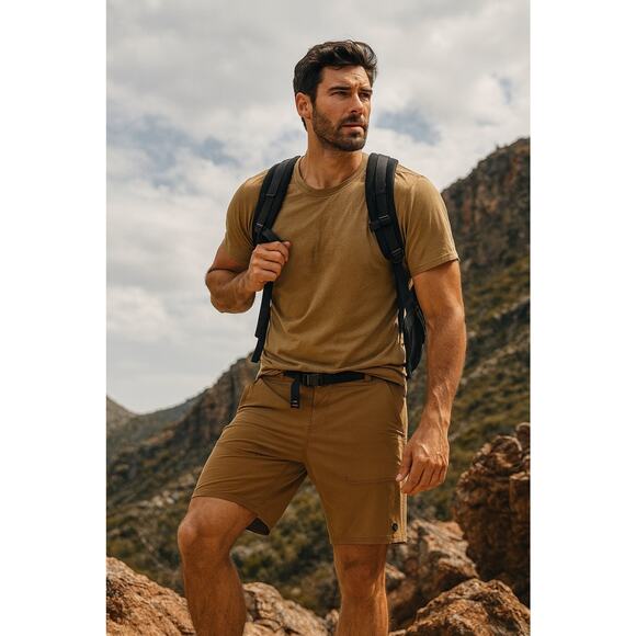 Howler Bros Shorts Mens 38 Brown Hiking Fishing Outdoor Comfort Casual Belted - Picture 2 of 3